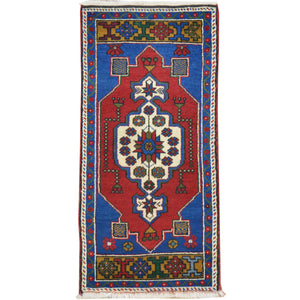 Hand-Knotted Oriental Tribal Turkish Wool Rug (Size 1.8 X 3.6) Cwral-8034