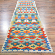 Load image into Gallery viewer, Hand-Woven Afghan Turkish Design Wool Kilim Handmade 100% Wool Rug (Size 2.6 X 9.5) Cwral-8079