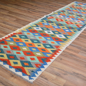 Hand-Woven Afghan Turkish Design Wool Kilim Handmade 100% Wool Rug (Size 2.6 X 9.5) Cwral-8079