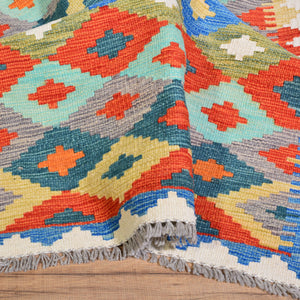 Hand-Woven Afghan Turkish Design Wool Kilim Handmade 100% Wool Rug (Size 2.6 X 9.5) Cwral-8079