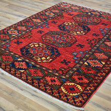 Load image into Gallery viewer, Hand-Knotted Ersari Elephant Feet Design Handmade Wool Rug (Size 4.0 X 5.8) Cwral-8127