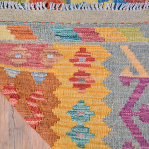 Hand-Woven Afghan Momana Reversible Kilim 100% Wool Rug (Size 6.6 X 9.7) Cwral-8145