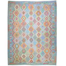Load image into Gallery viewer, Hand-Woven Best Afghan Reversible Kilim colorful Wool Rug (Size 9.3 X 11.11) Cwral-8151
