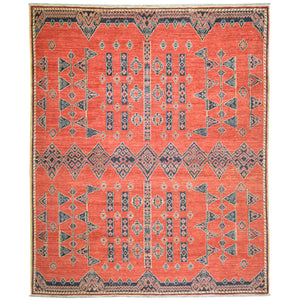 Fine Hand-Knotted Southwestern Style Handmade Wool Rug (Size 7.10 X 9.10) Cwral-8184