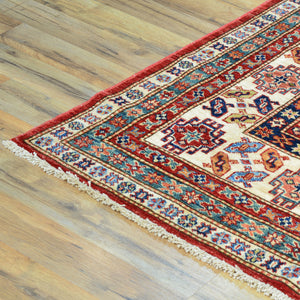 Hand-Knotted Caucasian Design Super Kazak Wool Rug (Size 8.0X 10.2) Cwral-8187