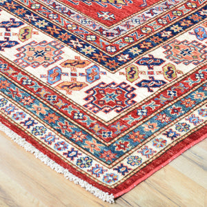 Hand-Knotted Caucasian Design Super Kazak Wool Rug (Size 8.0X 10.2) Cwral-8187
