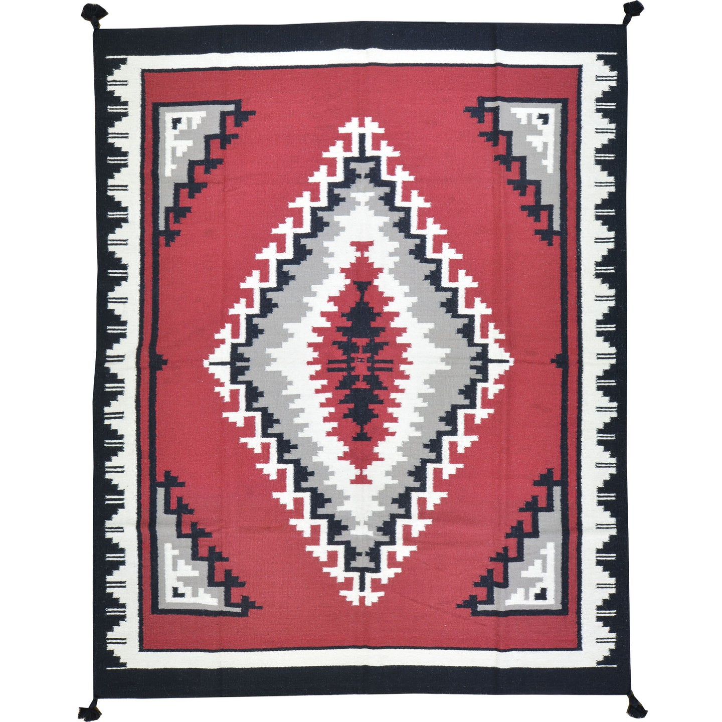 Hand-Woven Reversible Navajo Style Handmade Wool Rug (Size 7.10 X 9.9) Cwral-8208