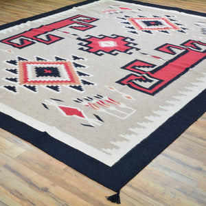 Hand-Woven Reversible Navajo Style Handmade Wool Rug (Size 8.2 X 9.11) Cwral-8211