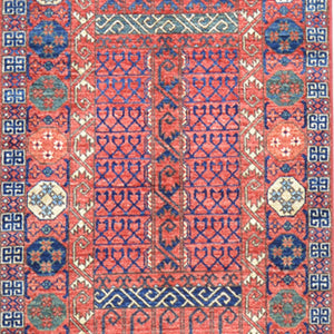 Hand-Knotted Afghan Ersari Design 100% Wool Handmade Rug (Size 3.0 X 13.3) Cwral-9075