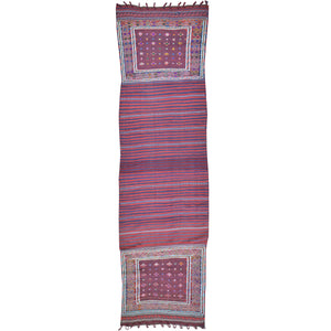 Hand-Woven Afghan Tribal Runner Kilim 100% Wool Rug (Size 3.1 X 11.1) Cwral-8235