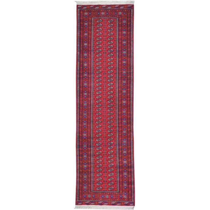 Hand-Knotted Turkmen Bokhara Design Handmade Wool Rug (Size 2.10 X 9.10) Cwral-8238