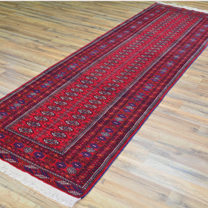 Hand-Knotted Turkmen Bokhara Design Handmade Wool Rug (Size 2.10 X 9.10) Cwral-8238