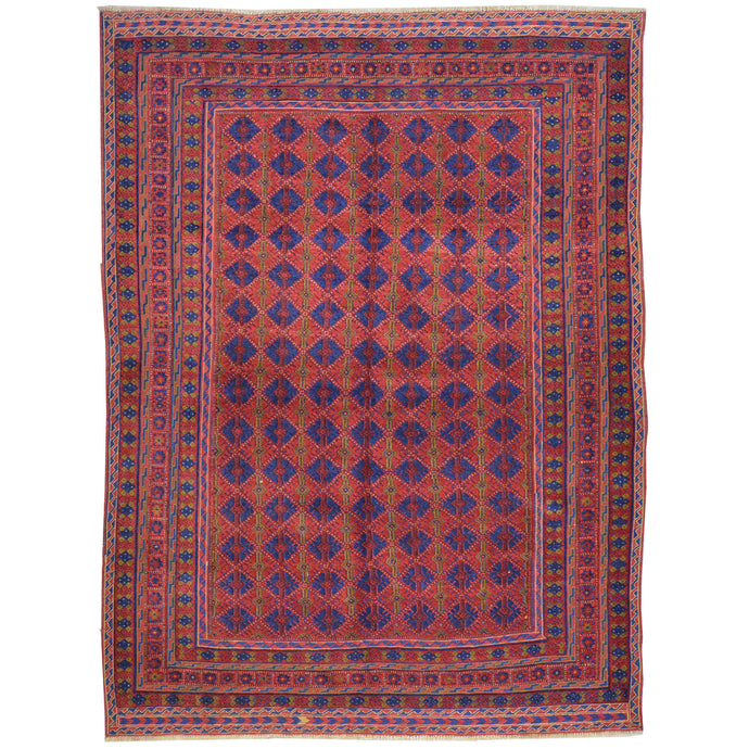 Fine Hand-Knotted And Hand-Woven Afghan Tribal Wool Rug (Size 4.8 X 6.0) Cwral-8313