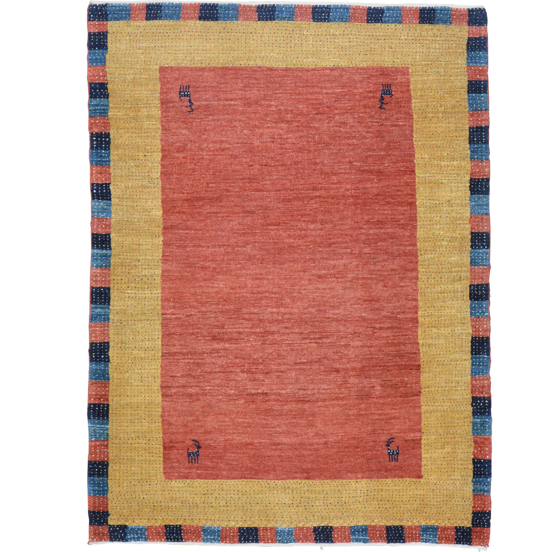 Hand-Knotted Oriental Persian Gabbeh Handmade 100% Wool Rug (Size 