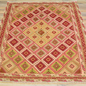 Afghan Tribal Mashwani Handmade Geometric Design Wool Rug (Size 2.8 X 4.2) Cwral-8385