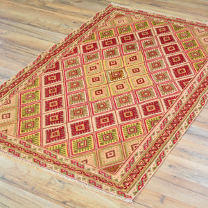Afghan Tribal Mashwani Handmade Geometric Design Wool Rug (Size 2.8 X 4.2) Cwral-8385