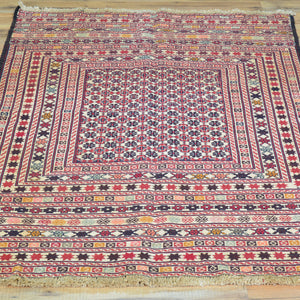 Flatweave Soumak Fine Tribal Malaeki Handmade Wool Rug (Size 3.1 X 4.4) Cwral-8388