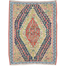 Load image into Gallery viewer, Hand-Woven Persian Sennah Kilim Geometric Design Wool Rug (Size 2.6 X 3.3) Cwral-8403