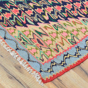 Hand-Woven Persian Sennah Kilim Geometric Design Wool Rug (Size 2.6 X 3.3) Cwral-8403