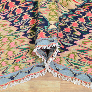 Hand-Woven Persian Sennah Kilim Geometric Design Wool Rug (Size 2.6 X 3.3) Cwral-8403
