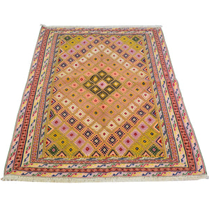 Hand-Knotted And Soumak Fine Oriental Tribal Afghan Rug (Size 2.10 X 4.3) Cwral-8409