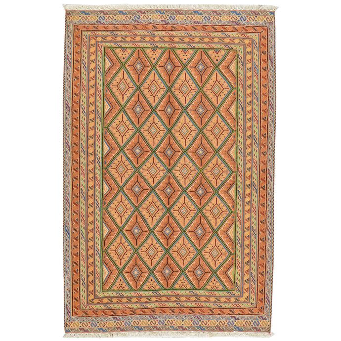 Hand-Knotted And Soumak Fine Oriental Tribal Afghan Rug (Size 2.10 X 4.5) Cwral-8412