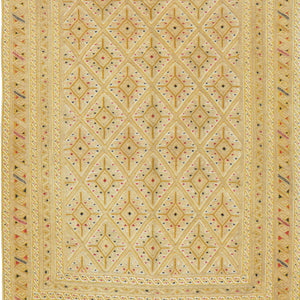 Afghan Tribal Mashwani Handmade Geometric Design Wool Rug (Size 2.9 X 3.11) Cwral-8415