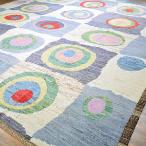 Hand-Knotted Contemporary Modern Abstract Wool Handmade Rug (Size 12.6 X 14.10) Cwral-8451