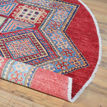 Load image into Gallery viewer, Hand-Knotted Round Caucasian Design Kazak Wool Rug (Size 6.0 X 6.0) Cwral-846