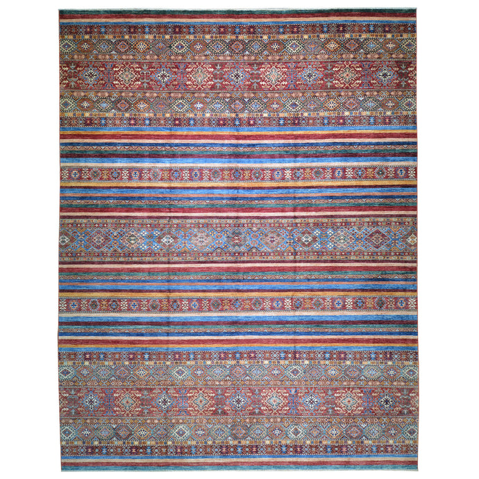 Hand-Knotted Tribal Khorjan Design Handmade Wool Rug (Size 10.3 X 13.0) Cwral-8499