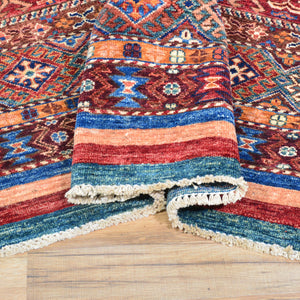 Hand-Knotted Tribal Khorjan Design Handmade Wool Rug (Size 10.3 X 13.0) Cwral-8499