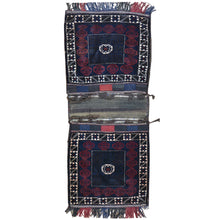Load image into Gallery viewer, 2.6 x 5.8 Hand-Knotted Baluchi Handmade Vintage Saddle Bag Pure Wool Cwral-8502