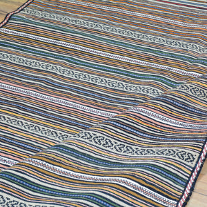 Hand-Woven Tribal larghairi Soumack Striped Design Wool Rug (Size 4.7 X 6.5) Cwral-8532