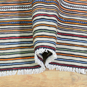 Hand-Woven Tribal larghairi Soumack Striped Design Wool Rug (Size 4.7 X 6.5) Cwral-8532