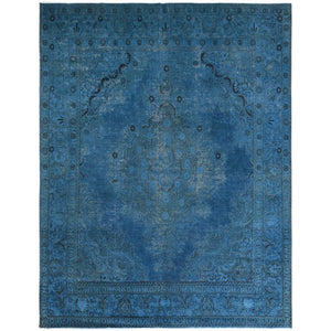 Hand-Knotted Over-dyed Handmade Modern Design Wool Rug (Size 9.8 X 12.1) Cwral-8553