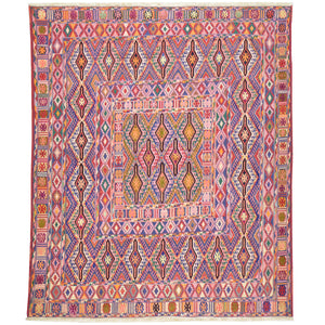 Hand-Knotted And Soumak Tribal Handmade Knotted Wool Rug (Size 4.0 X 5.4) Brrsf-951