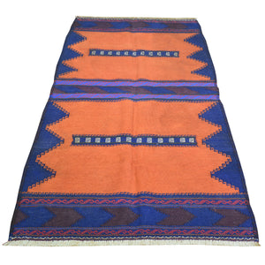 Hand-Woven Flat-weave Tribal Kilim Wool Rug (Size 2.11 X 5.8) Cwral-8616