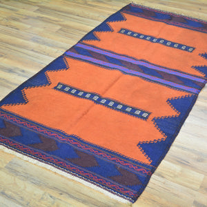 Hand-Woven Flat-weave Tribal Kilim Wool Rug (Size 2.11 X 5.8) Cwral-8616