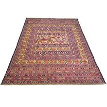 Load image into Gallery viewer, Fine Afghan Soumack Tribal Pictorial Handmade Wool Rug (Size 3.11 X 6.1) Cwral-8622