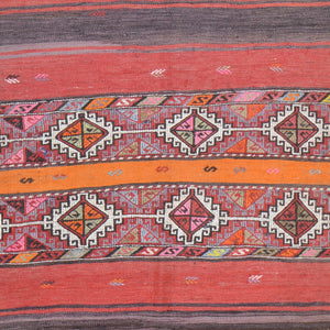 Hand-Woven Tribal Turkish Kilim 100% Wool Rug (Size 4.2 X 5.3) Cwral-8652