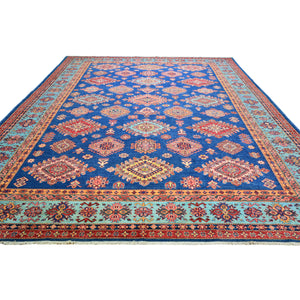 Hand-Knotted Caucasian Design Super Kazak Wool Rug (Size 8.10X 12.0) Cwral-8667