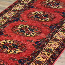 Load image into Gallery viewer, Hand-Knotted Afghan Ersari Elephant Feet Wool Handmade Rug (Size 2.8 X 9.7) Cwral-8676
