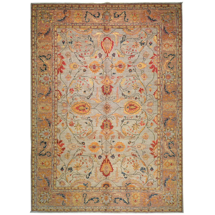 Hand-Knotted Handmade Traditional Design Wool Rug (Size 10.1 X 13.7) Cwral-8718