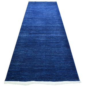 Hand-Knotted Blue Contemporary Handmade Wool Rug (Size 2.8 X 10.2) Cwral-8733