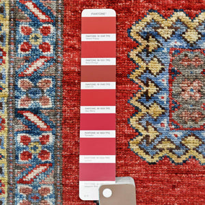 Hand-Knotted Fine Caucasian Design Kazak Wool Handmade Rug (Size 6.1 X 9.0) Cwral-8835