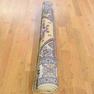 Hand-Knotted Caucasian Design Kazak Wool Handmade Rug (Size 4.2 X 5.6) Cwral-8877