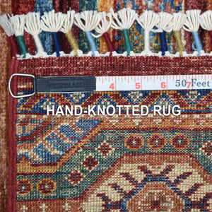 Hand-Knotted Tribal Afghan Design Handmade Wool Rug (Size 2.10 X 4.3) Cwral-8880