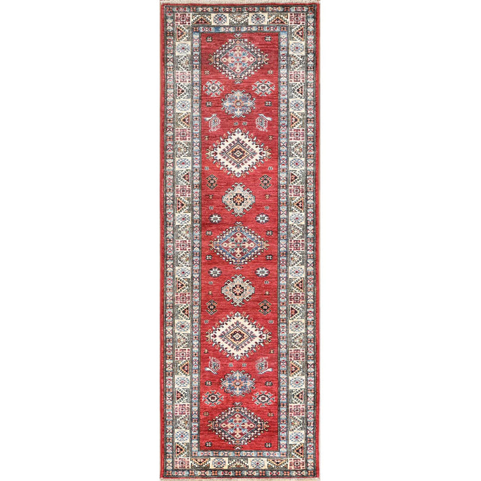 Hand-Knotted Caucasian Kazak Design 100% Wool Rug (Size 2.6 X 7.7) Cwral-8931