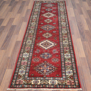 Hand-Knotted Caucasian Kazak Design 100% Wool Rug (Size 2.6 X 7.7) Cwral-8931