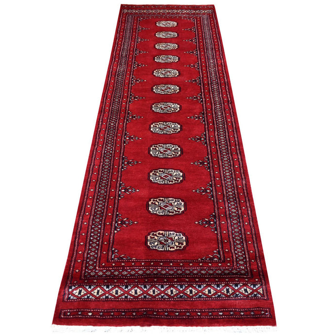 Hand-Knotted  Bokhara Jaldar 100% Wool Handmade Rug (Size 2.7 X 9.0) Cwral-8946